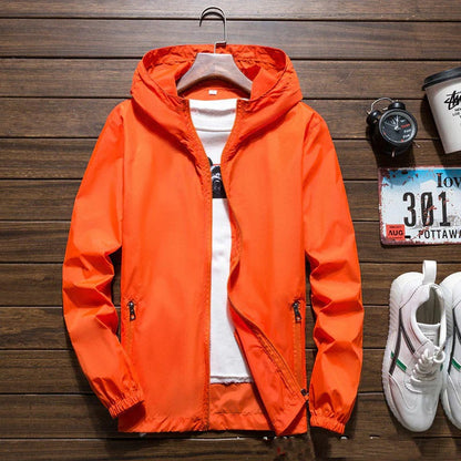 Veste Coupe-Vent Imperméable Légère Premium pour Homme – Capuche et Fermeture Zippée