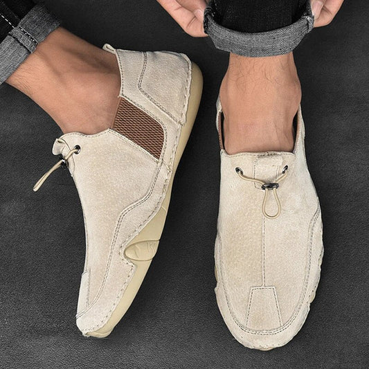 Men's Slip-On Shoes – Front Buckle and Side Panels