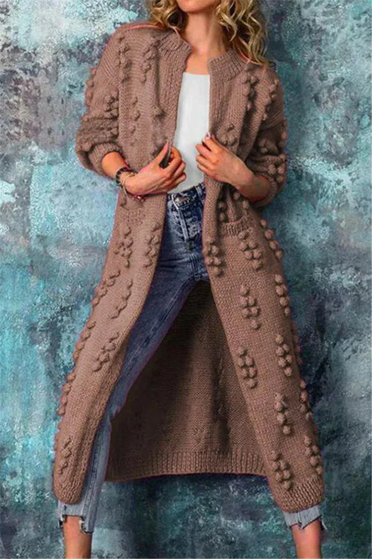Gilet long tricoté pour femmes
