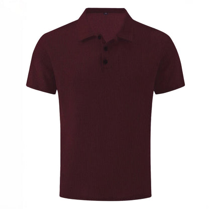 Polo Homme Décontracté Ultra-Doux Extensible – Top Tricot à Manches Courtes Confort