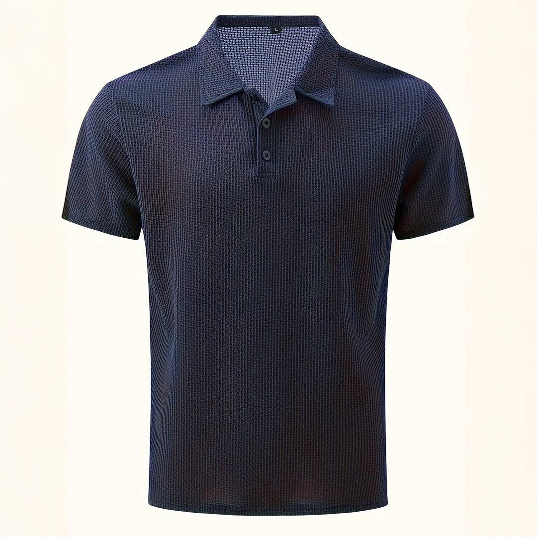 Polo Homme Décontracté Ultra-Doux Extensible – Top Tricot à Manches Courtes Confort