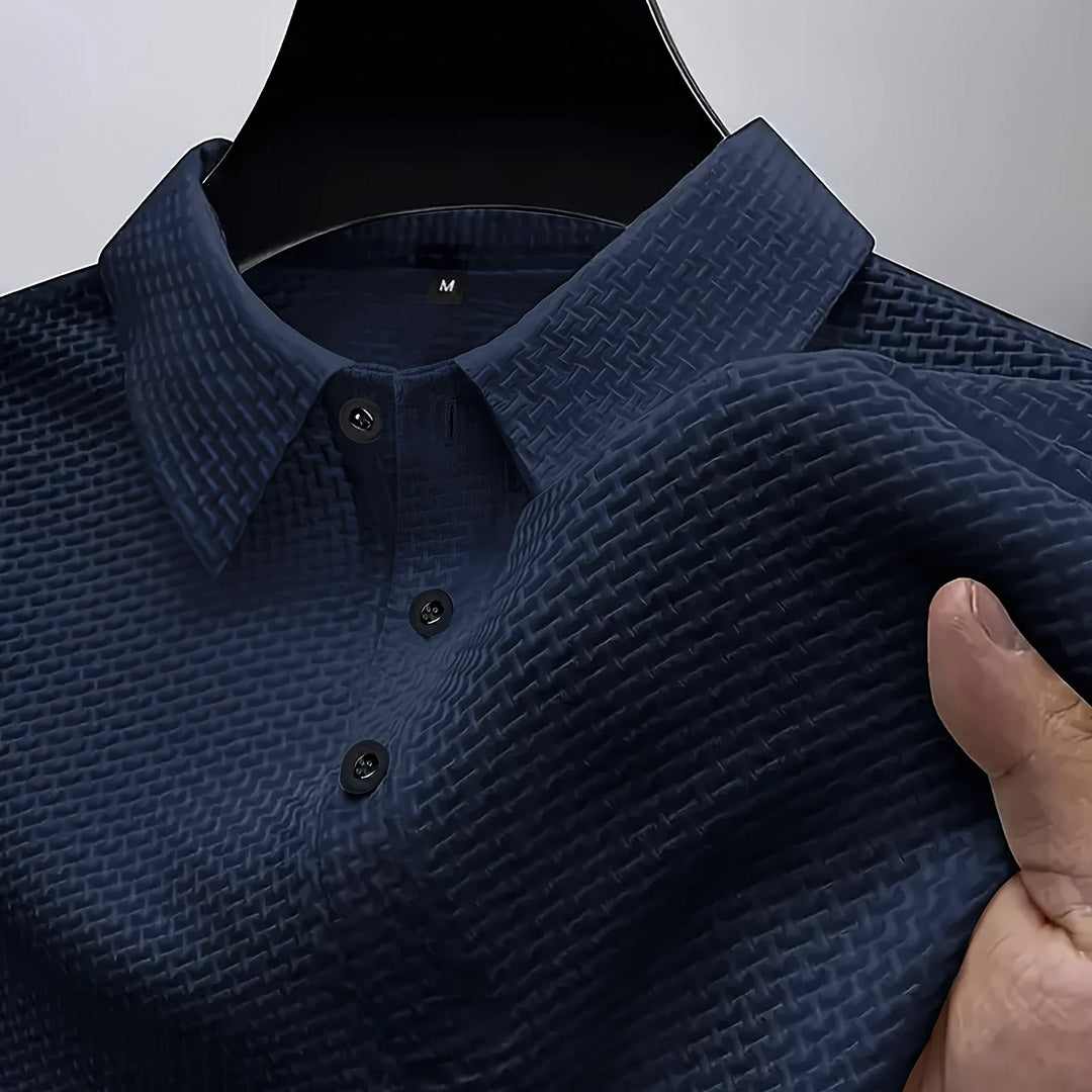 Polo Homme Décontracté Ultra-Doux Extensible – Top Tricot à Manches Courtes Confort