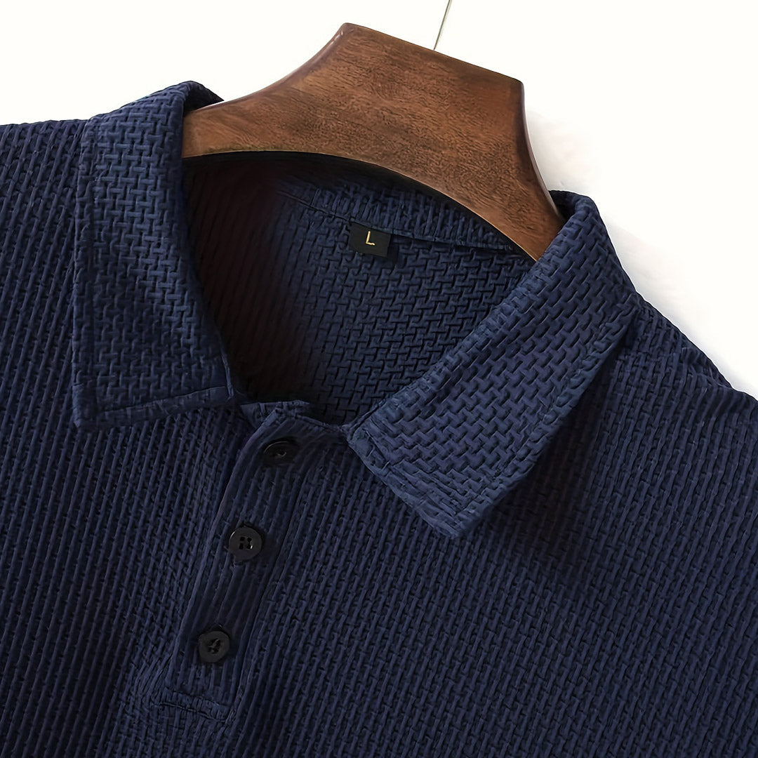 Polo Homme Décontracté Ultra-Doux Extensible – Top Tricot à Manches Courtes Confort