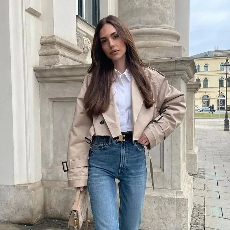 Trench Court Élégant Femme – Manteau Moderne et Court