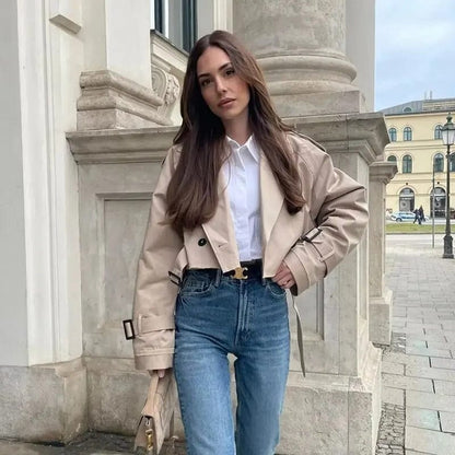 Trench Court Élégant Femme – Manteau Moderne et Court