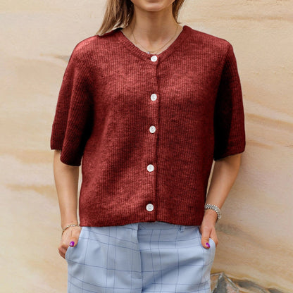 Women's short-sleeved streetwear cardigan - Modern and lightweight