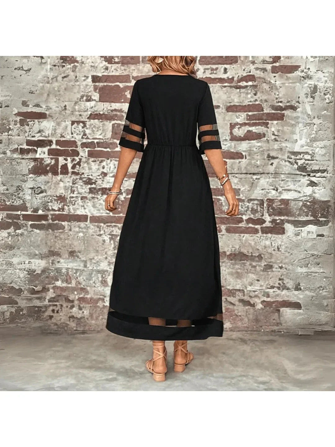 Robe Maxi Femme Élégante en Coton – Silhouette Évasée avec Poches
