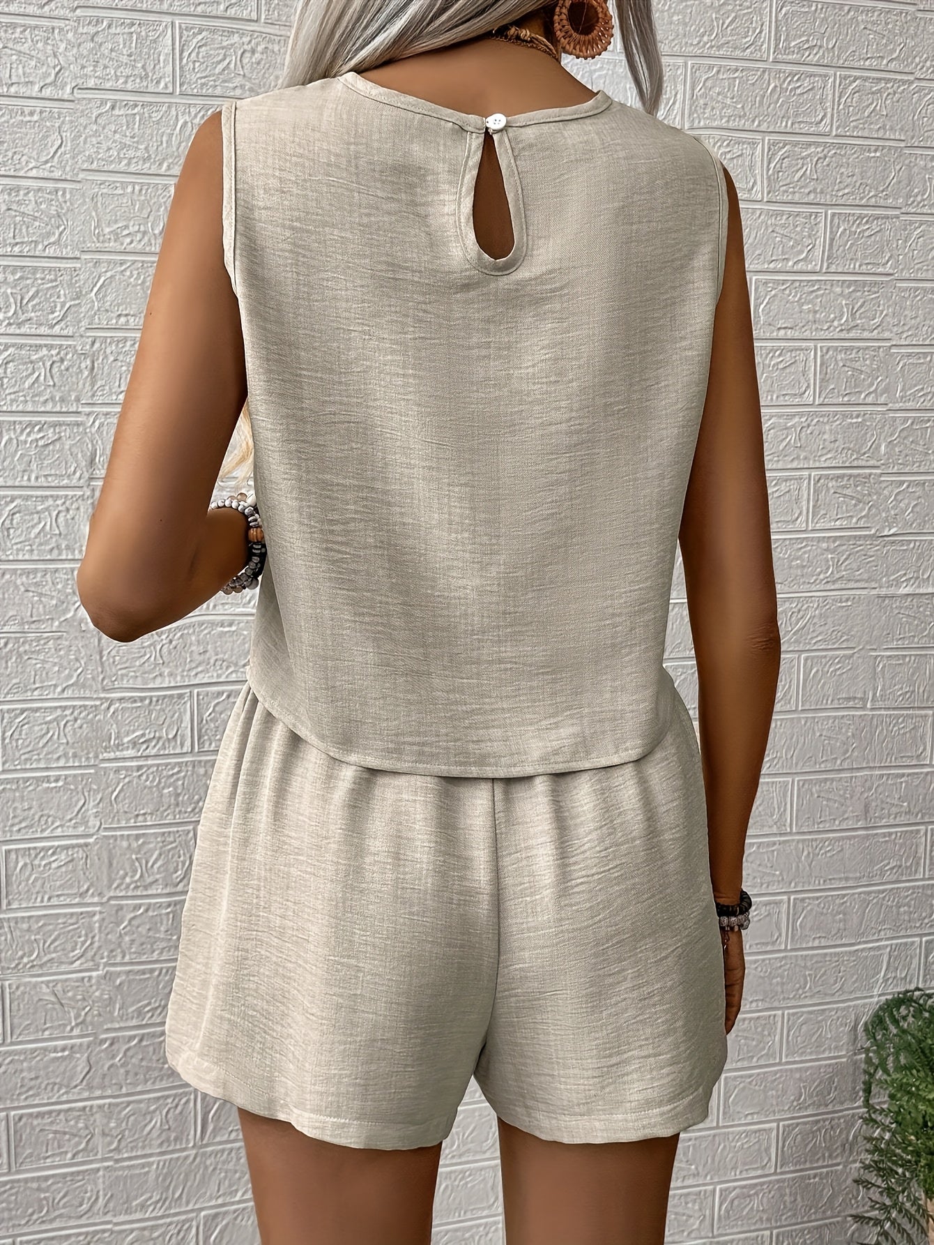 Ensemble d’Été Femme Deux Pièces – Haut Court Sans Manches et Short Large