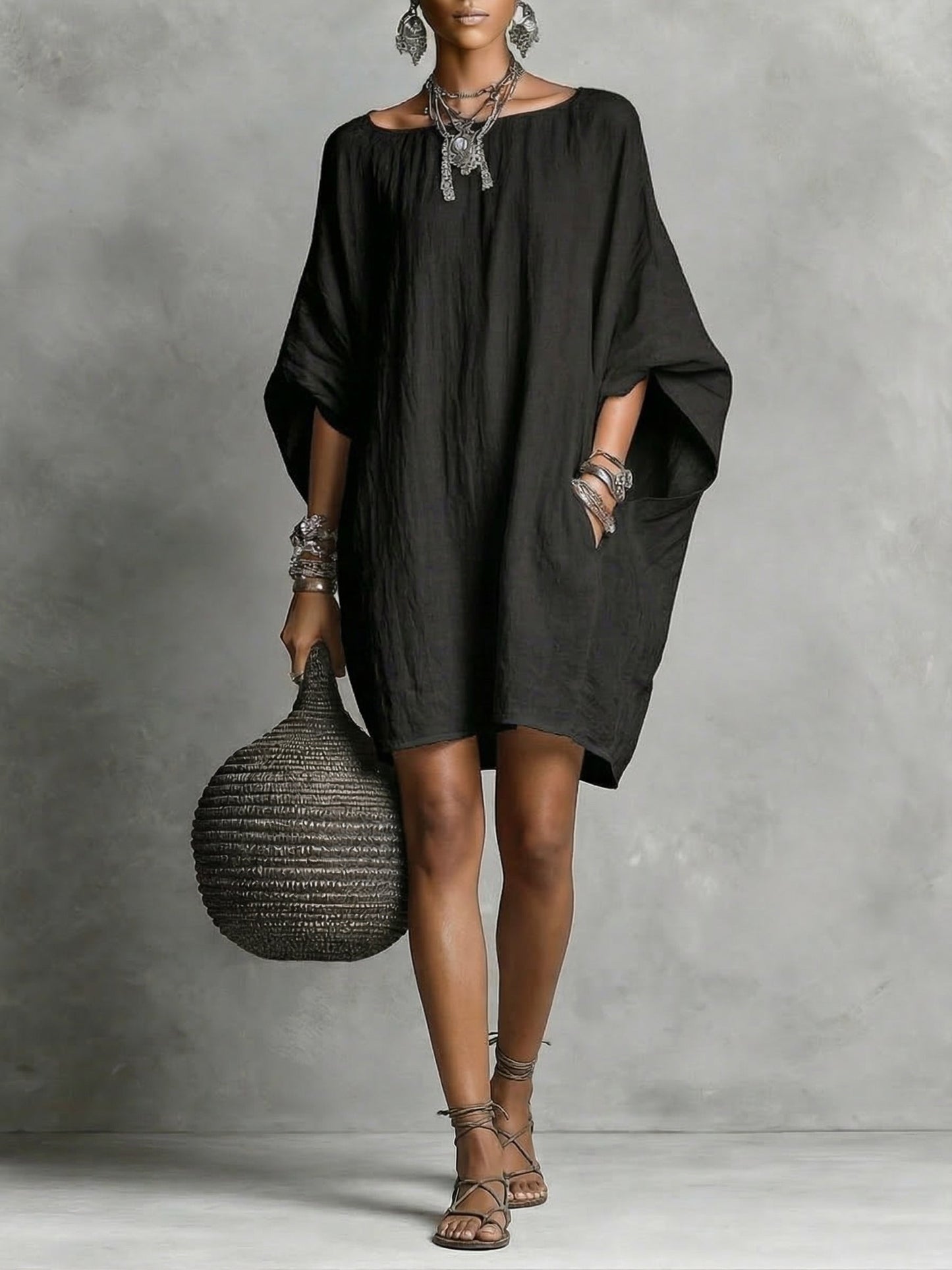 Robe femme en coton et lin – Style décontracté fluide et léger