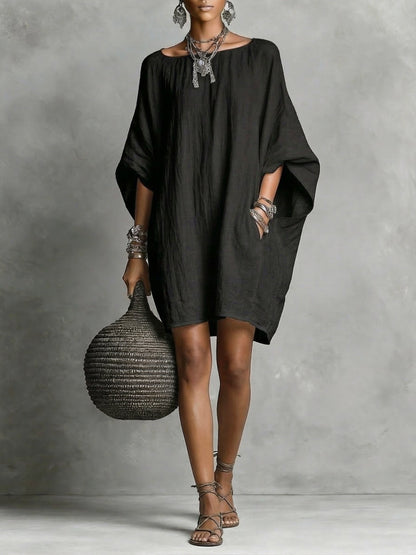 Robe femme en coton et lin – Style décontracté fluide et léger