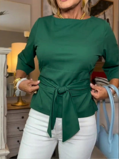 T-shirt femme en coton à nouer – Coupe décontractée chic