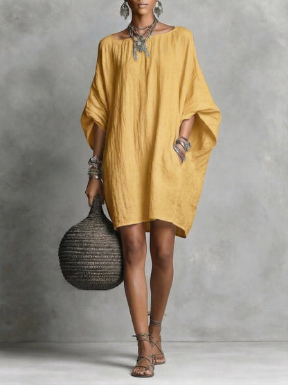 Robe femme en coton et lin – Style décontracté fluide et léger