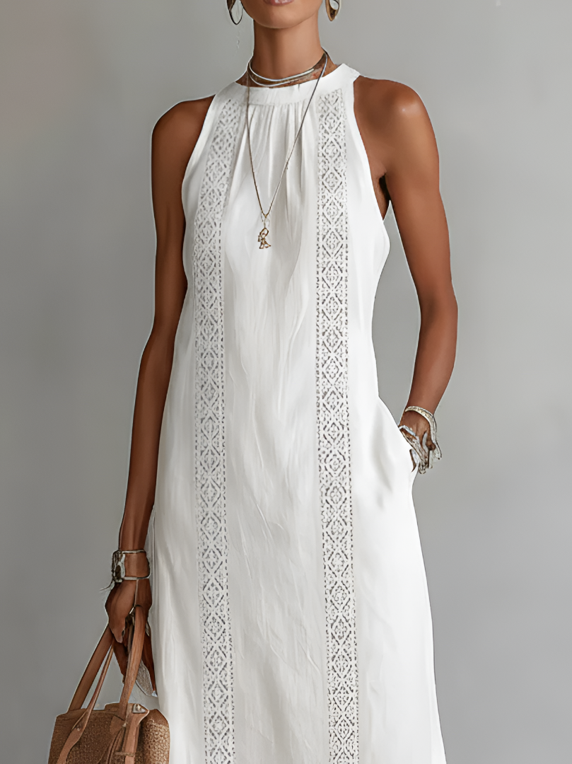 Abito maxi bianco in pizzo donna – Romantico ed elegante