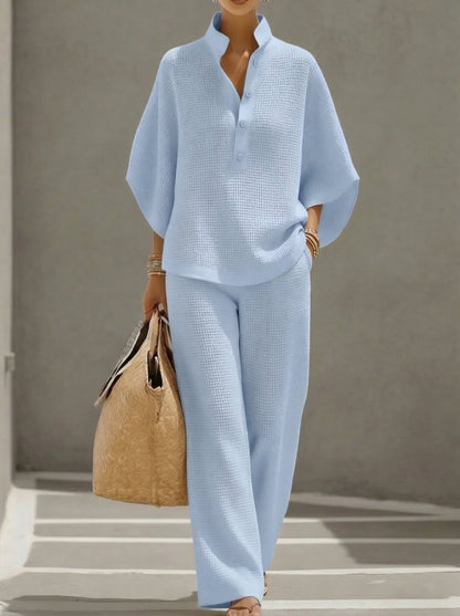 Ensemble femme gaufré – Tenue deux pièces confortable et élégante