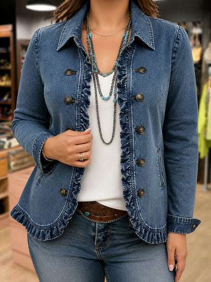 Chaqueta vaquera de mujer con volante - Casual y femenina