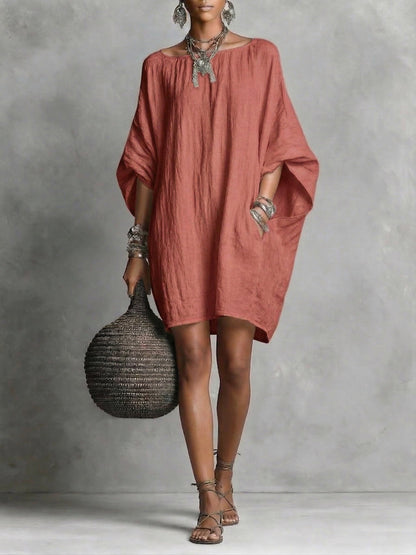 Robe femme en coton et lin – Style décontracté fluide et léger
