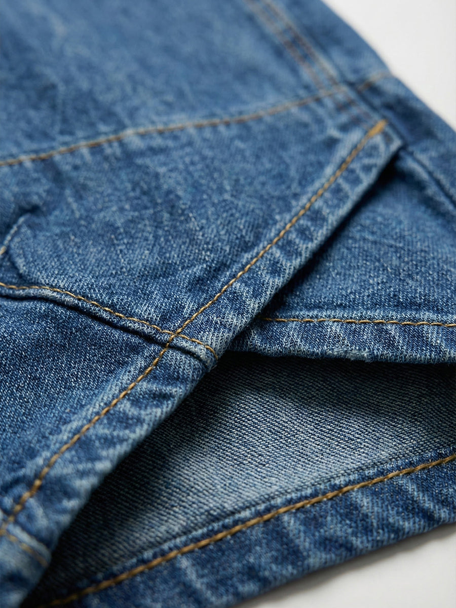 Jeans Femme en Coton Denim Lavé – Style Décontracté Street Relax