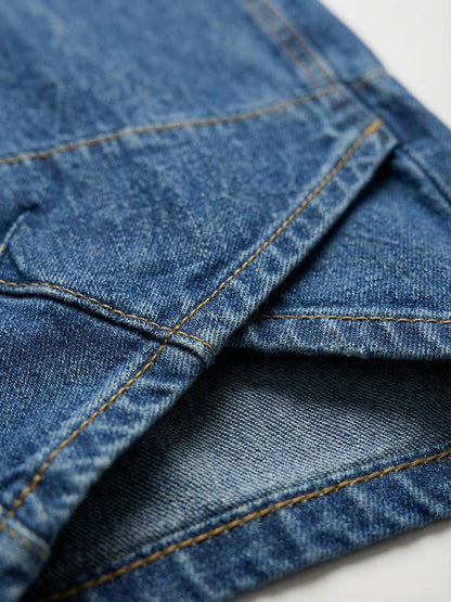 Jeans Femme en Coton Denim Lavé – Style Décontracté Street Relax