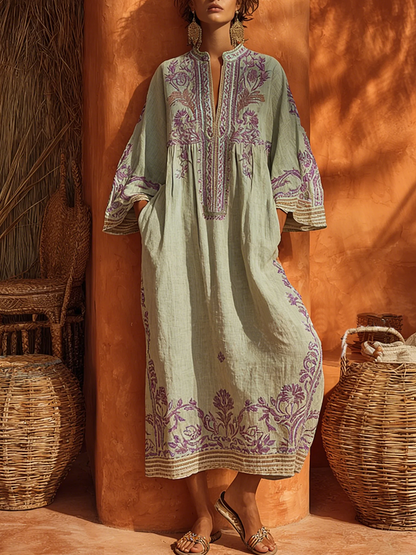 Bohemian women's dress with Mediterranean charm - Flowing and sunny