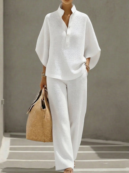Ensemble femme gaufré – Tenue deux pièces confortable et élégante