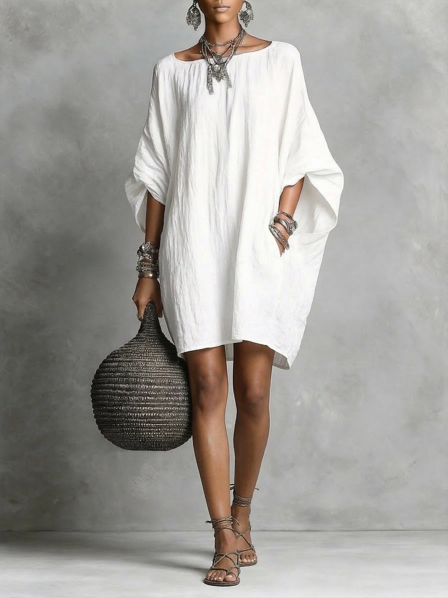 Robe femme en coton et lin – Style décontracté fluide et léger