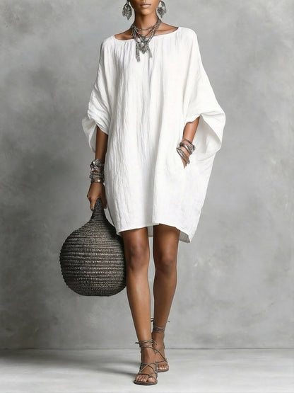 Robe femme en coton et lin – Style décontracté fluide et léger