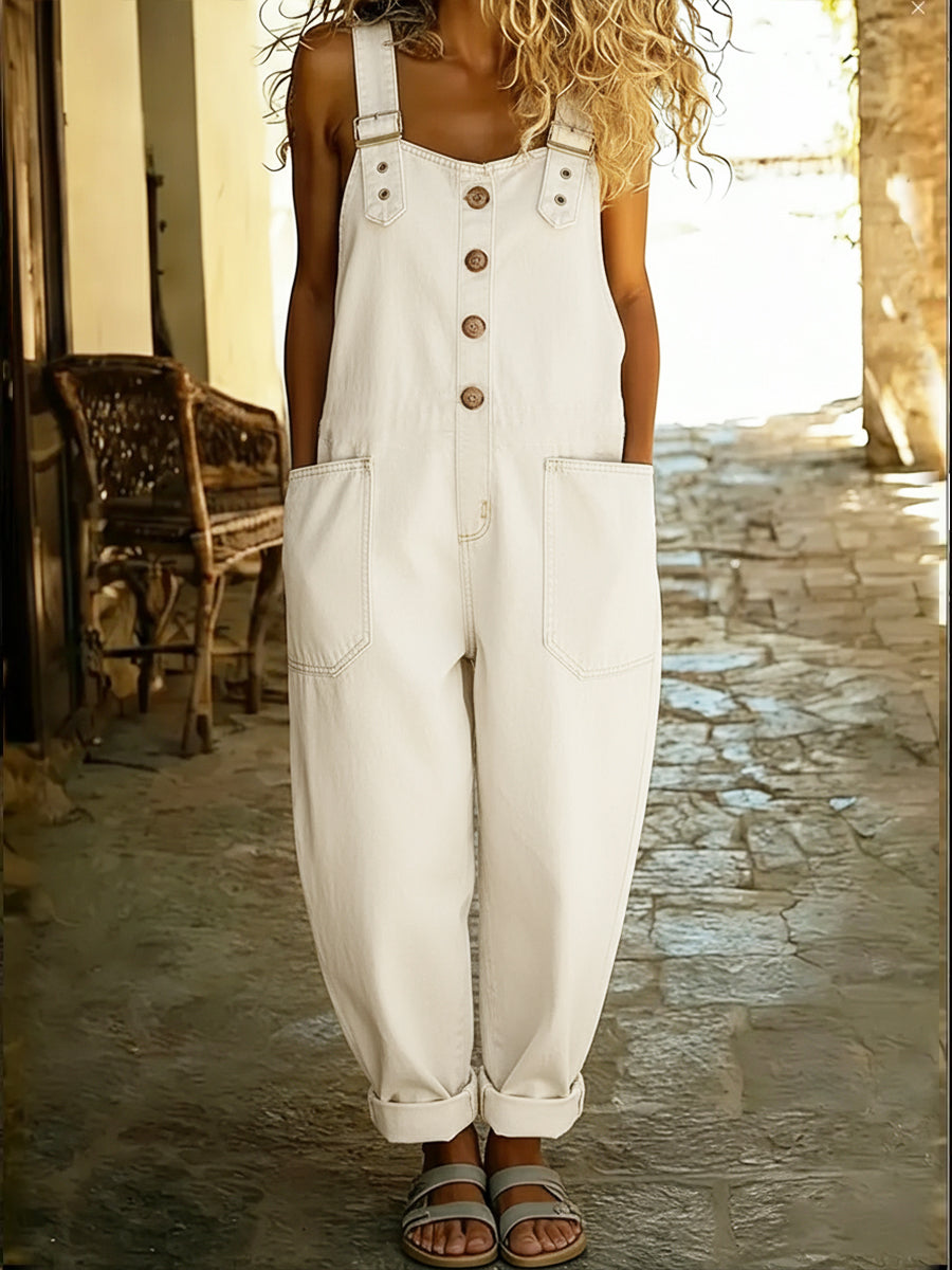 Salopette en Denim Vintage – Confort Décontracté et Style Bohème