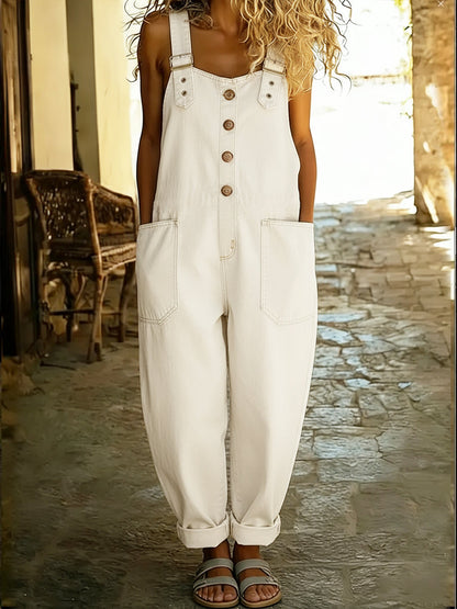 Salopette en Denim Vintage – Confort Décontracté et Style Bohème