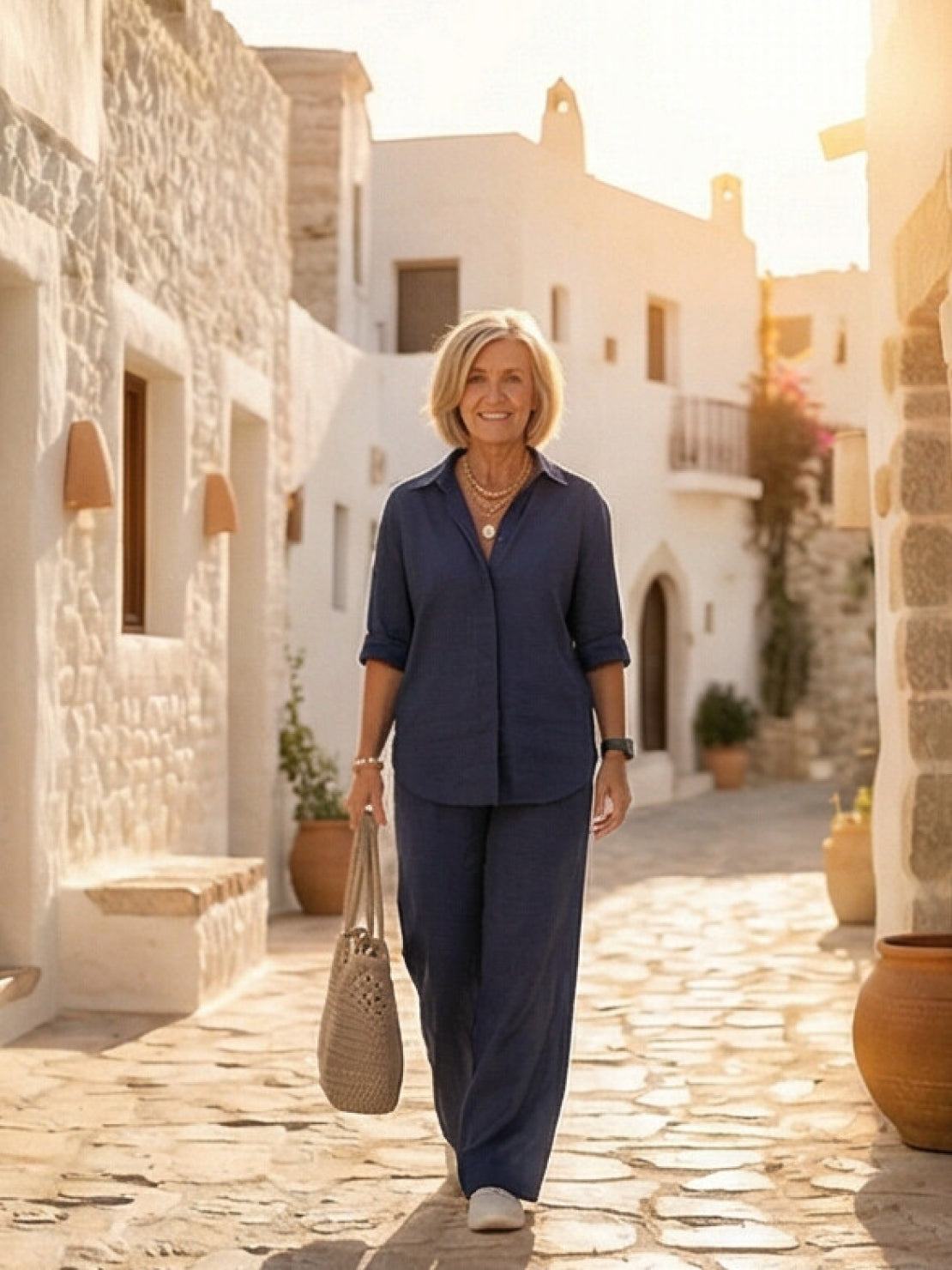 Completo camicia e pantaloni larghi da donna – Chic e fluido