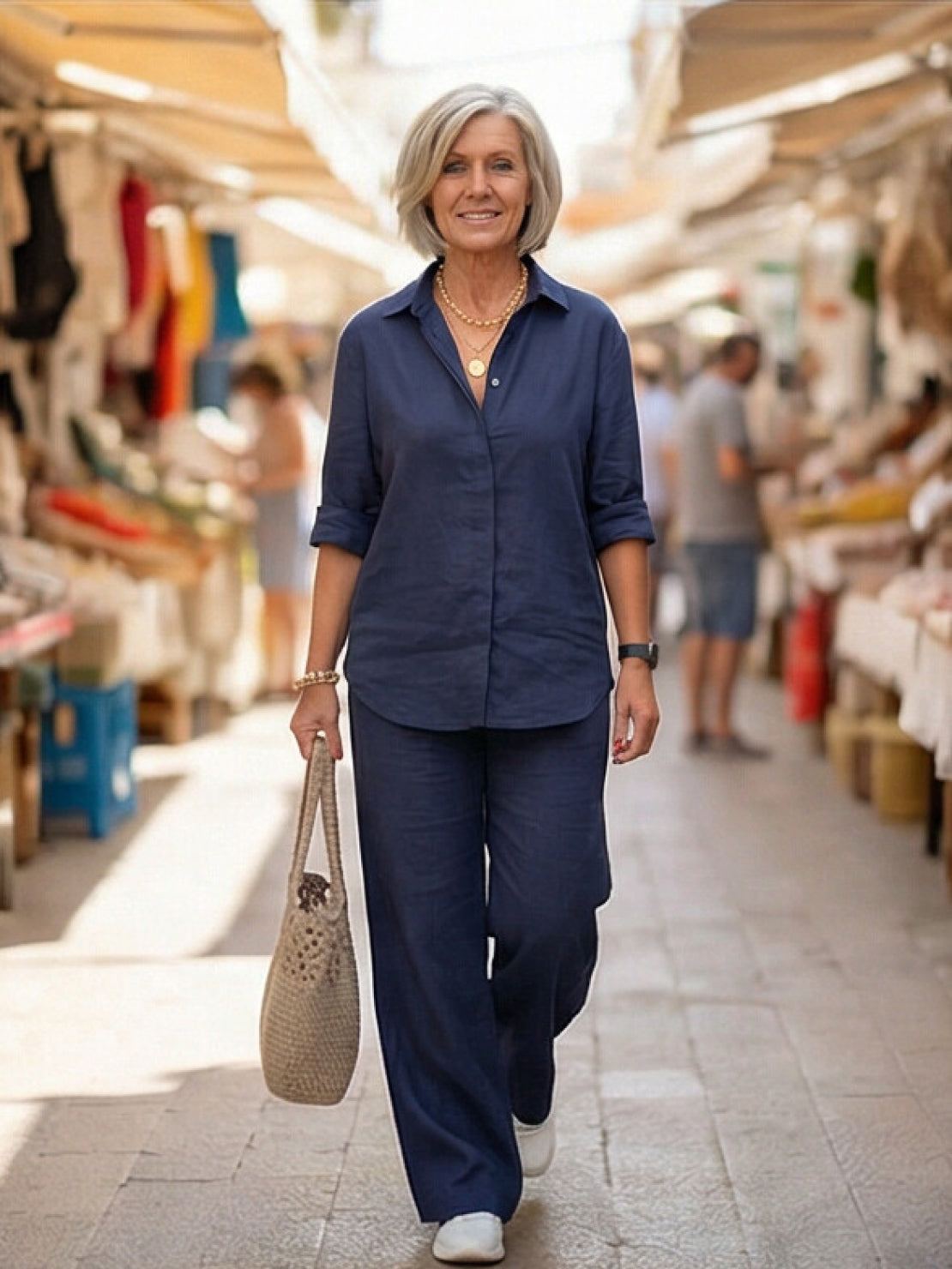 Completo camicia e pantaloni larghi da donna – Chic e fluido