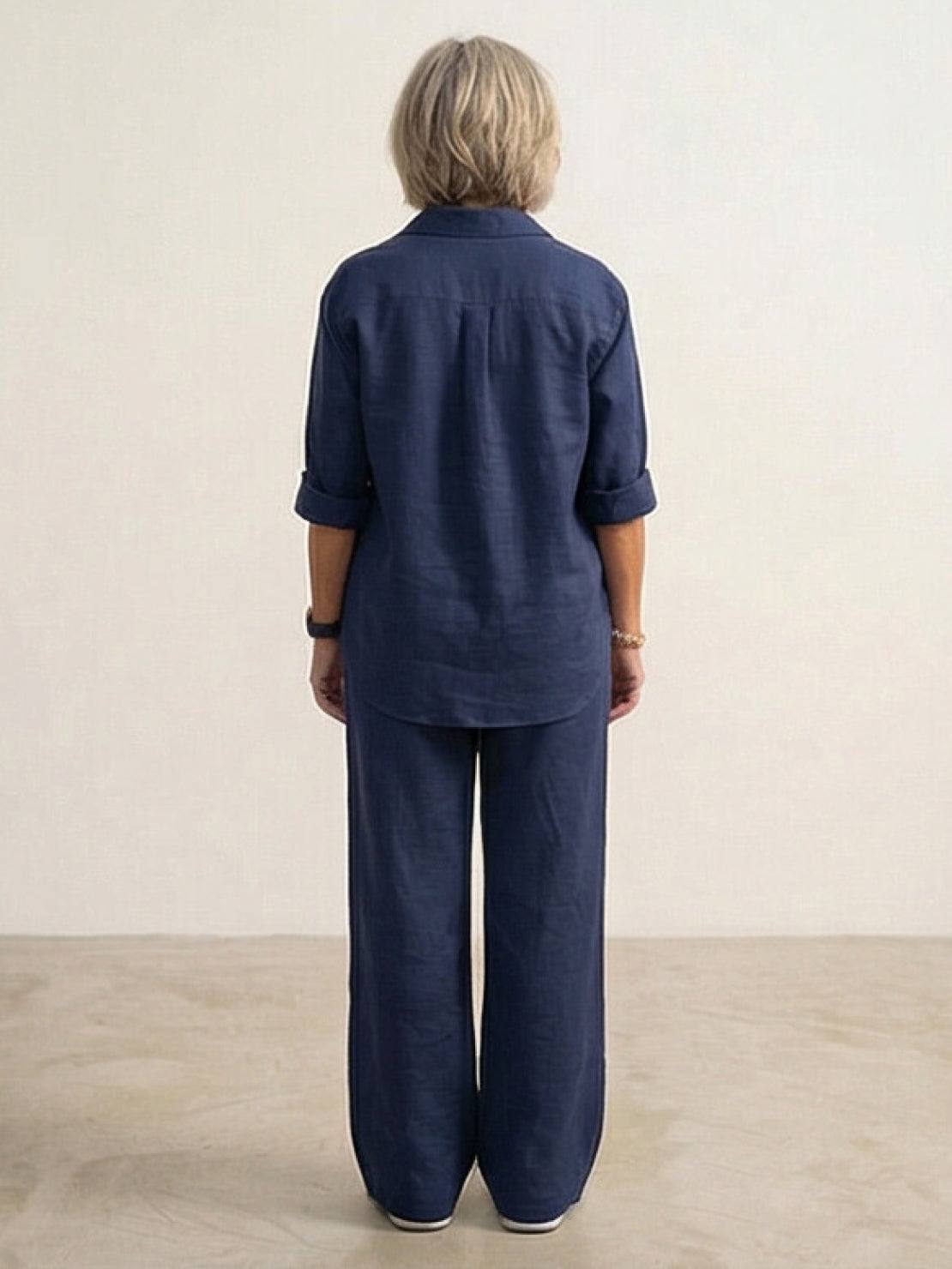 Completo camicia e pantaloni larghi da donna – Chic e fluido