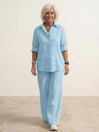 Completo camicia e pantaloni larghi da donna – Chic e fluido