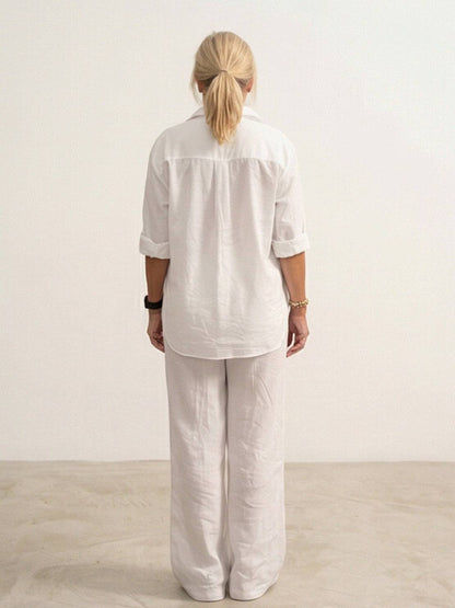 Completo camicia e pantaloni larghi da donna – Chic e fluido