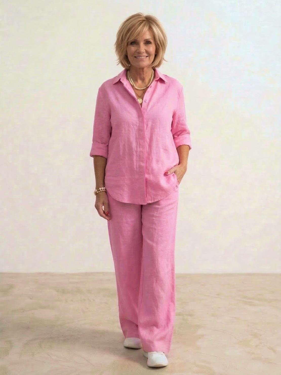 Completo camicia e pantaloni larghi da donna – Chic e fluido