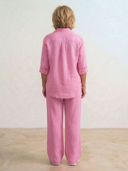 Completo camicia e pantaloni larghi da donna – Chic e fluido