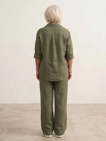 Completo camicia e pantaloni larghi da donna – Chic e fluido