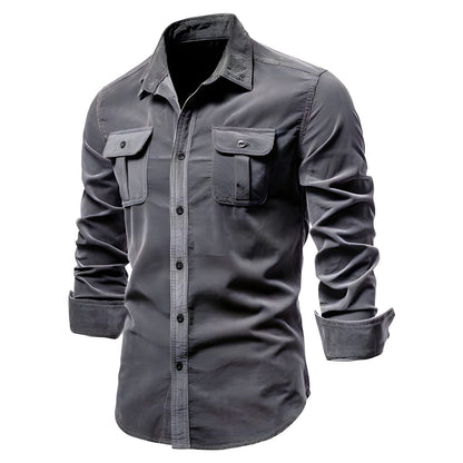 Chemise Utility Homme - Col Classique avec Poches à Rabat