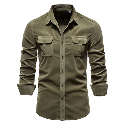 Chemise Utility Homme - Col Classique avec Poches à Rabat