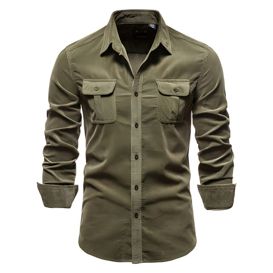 Chemise Utility Homme - Col Classique avec Poches à Rabat