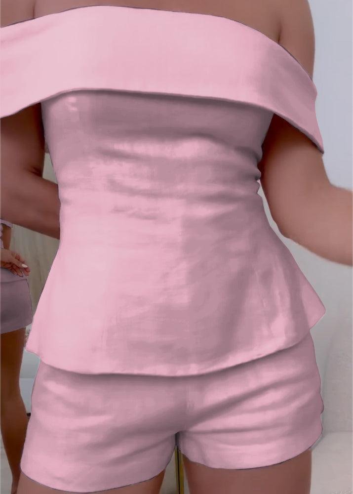 Ensemble Deux-Pièces Femme en Coton-Lin Blanc – Tenue Élégante et Légère