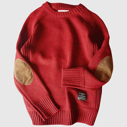 Pull Tricoté Premium pour Homme – Pull Marron à Coudières