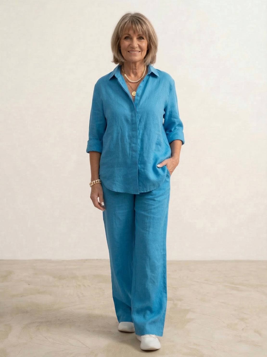 Completo camicia e pantaloni larghi da donna – Chic e fluido