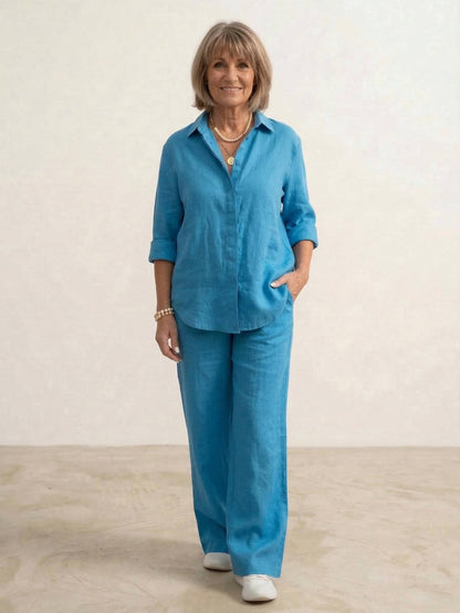 Completo camicia e pantaloni larghi da donna – Chic e fluido