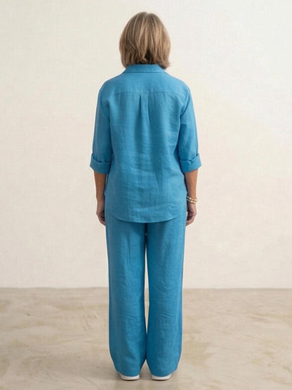 Completo camicia e pantaloni larghi da donna – Chic e fluido