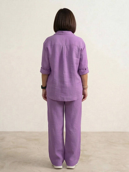 Completo camicia e pantaloni larghi da donna – Chic e fluido
