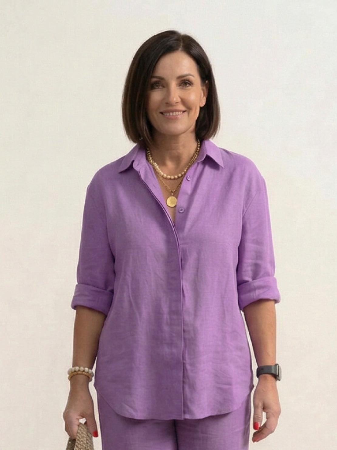 Completo camicia e pantaloni larghi da donna – Chic e fluido