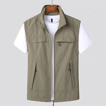 Gilet Zippé Sans Manches Léger et Respirant pour Homme – Vêtement d'Extérieur Polyvalent pour Voyage et Activités de Plein Air