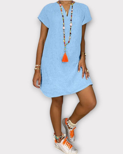 Robe Courte Blanche élégante et Légère pour femme