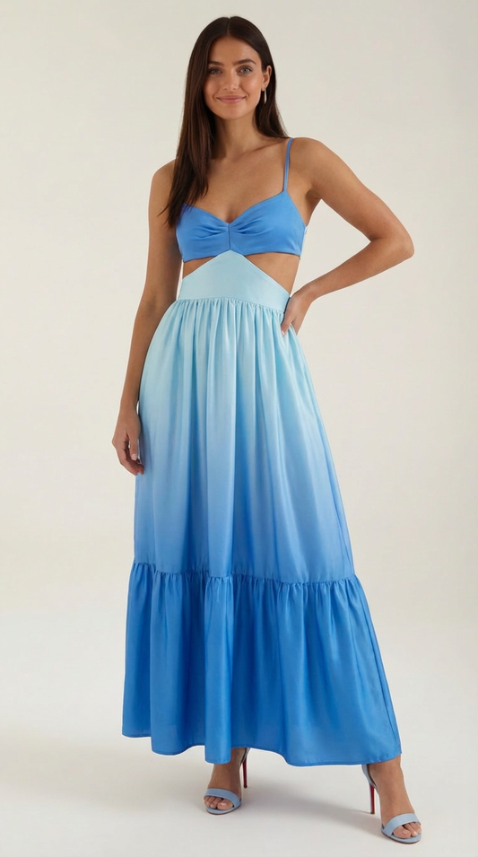 Elegant Long Dress for Women – Backless with Cami Neckline Cutout
