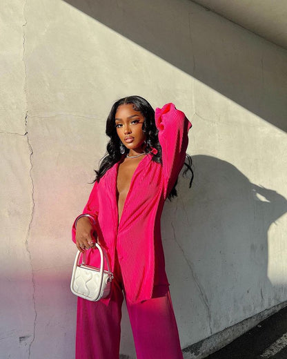 Ensemble Décontracté Coloré Élégant Femme – Tenue Deux-Pièces Stylée et Confortable